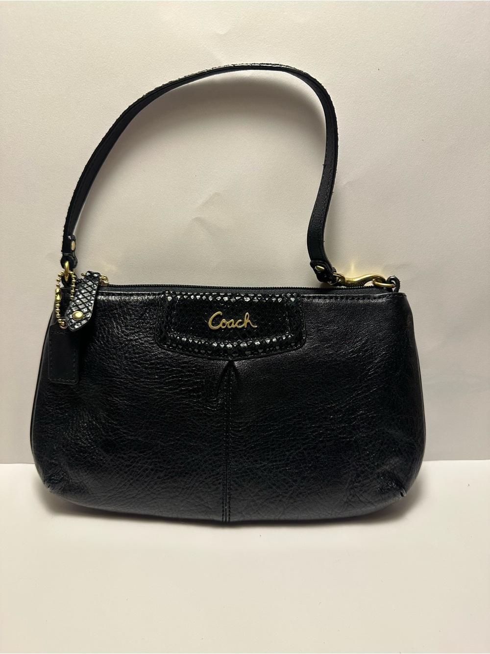 Coach Black Leather Convertible Wristlet
